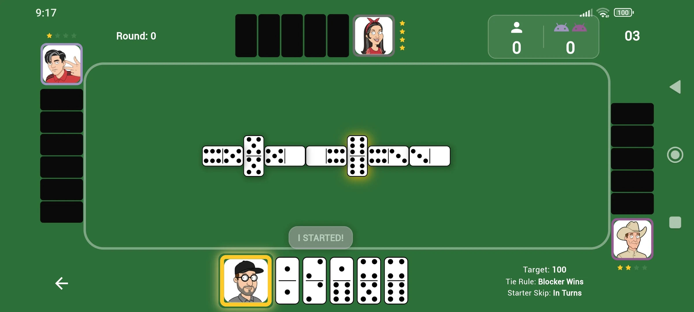 Dominoes in Pairs - AI Game screenshot