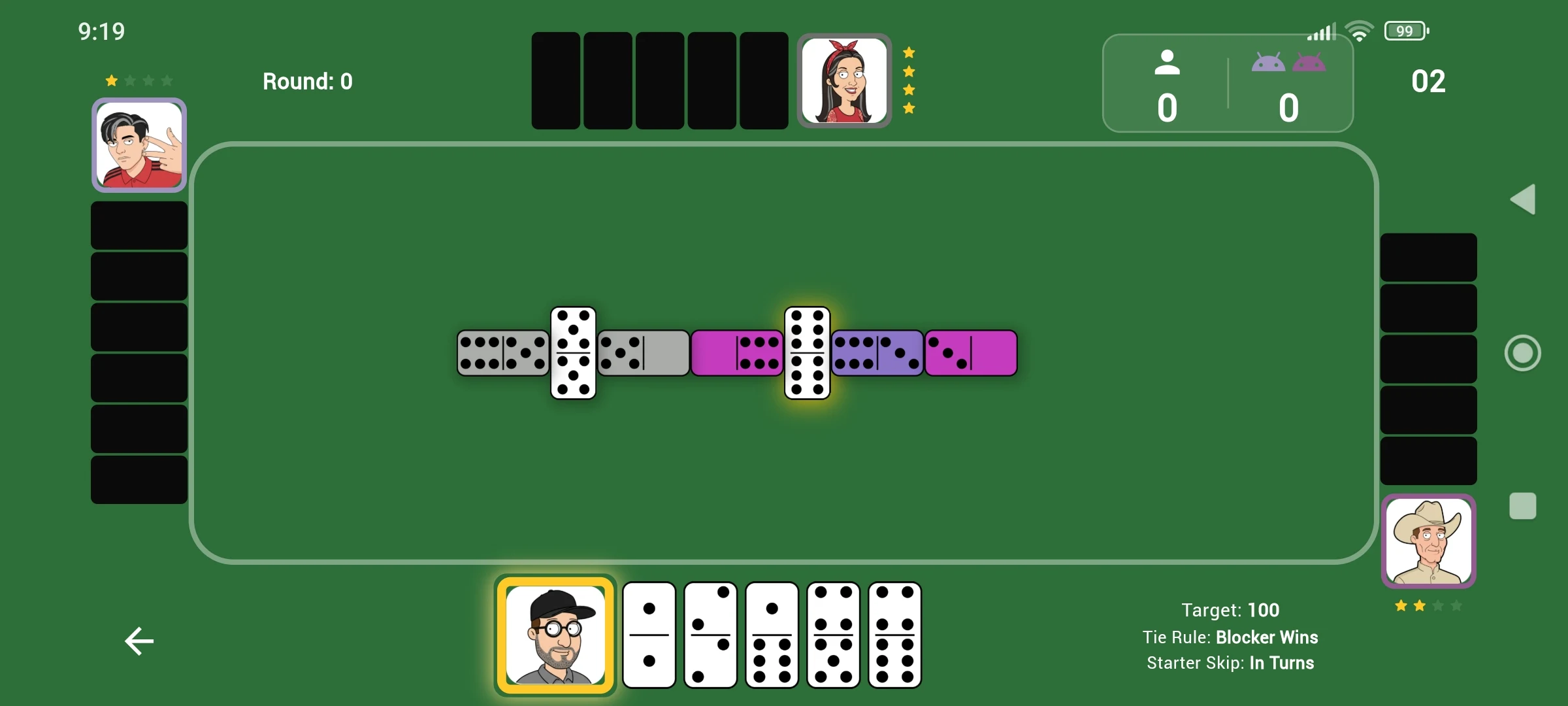 Dominoes in Pairs - AI Game screenshot
