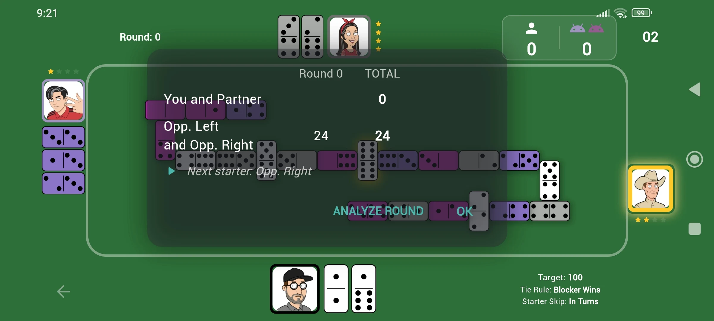 Dominoes in Pairs - AI Game screenshot