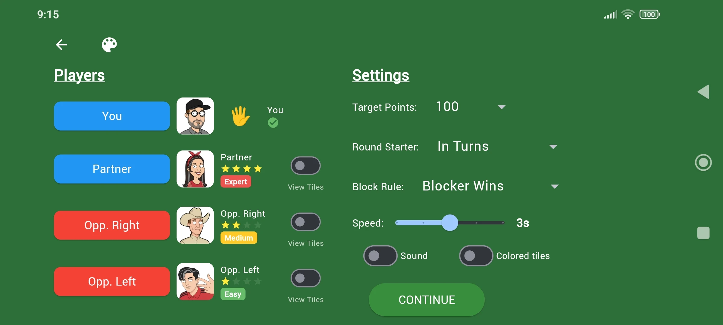 Dominoes in Pairs - AI Game screenshot